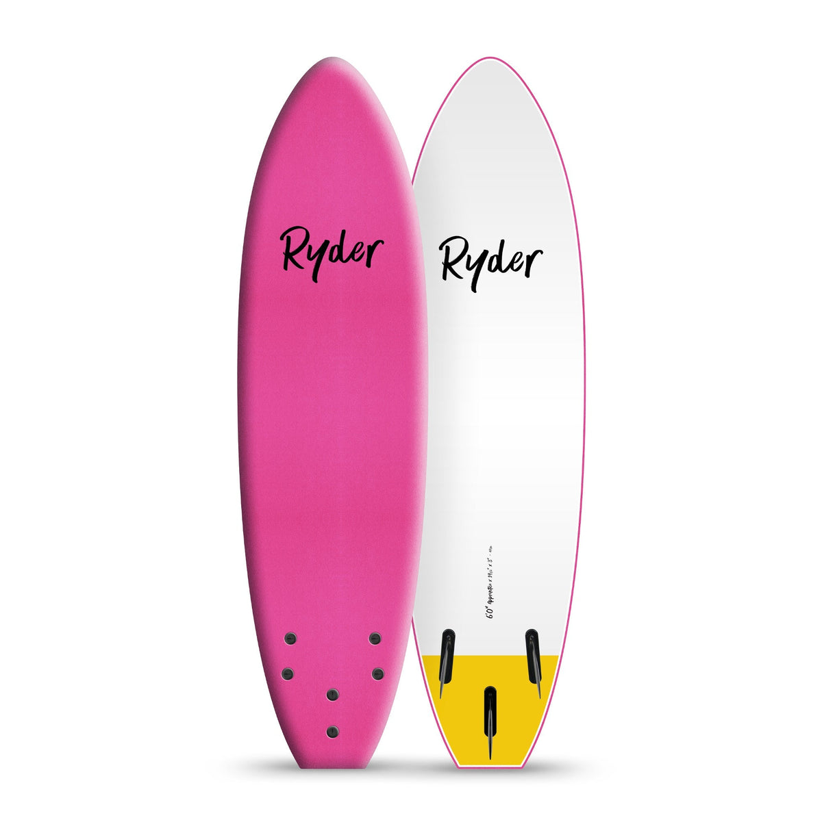 Ryder Apprentice | 6ft Soft Surfboard - Pink + White