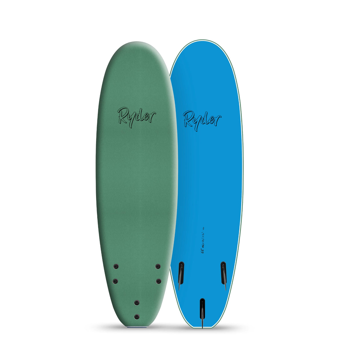Ryder Mal Series | 6ft6in Soft Surfboard - Steel Green