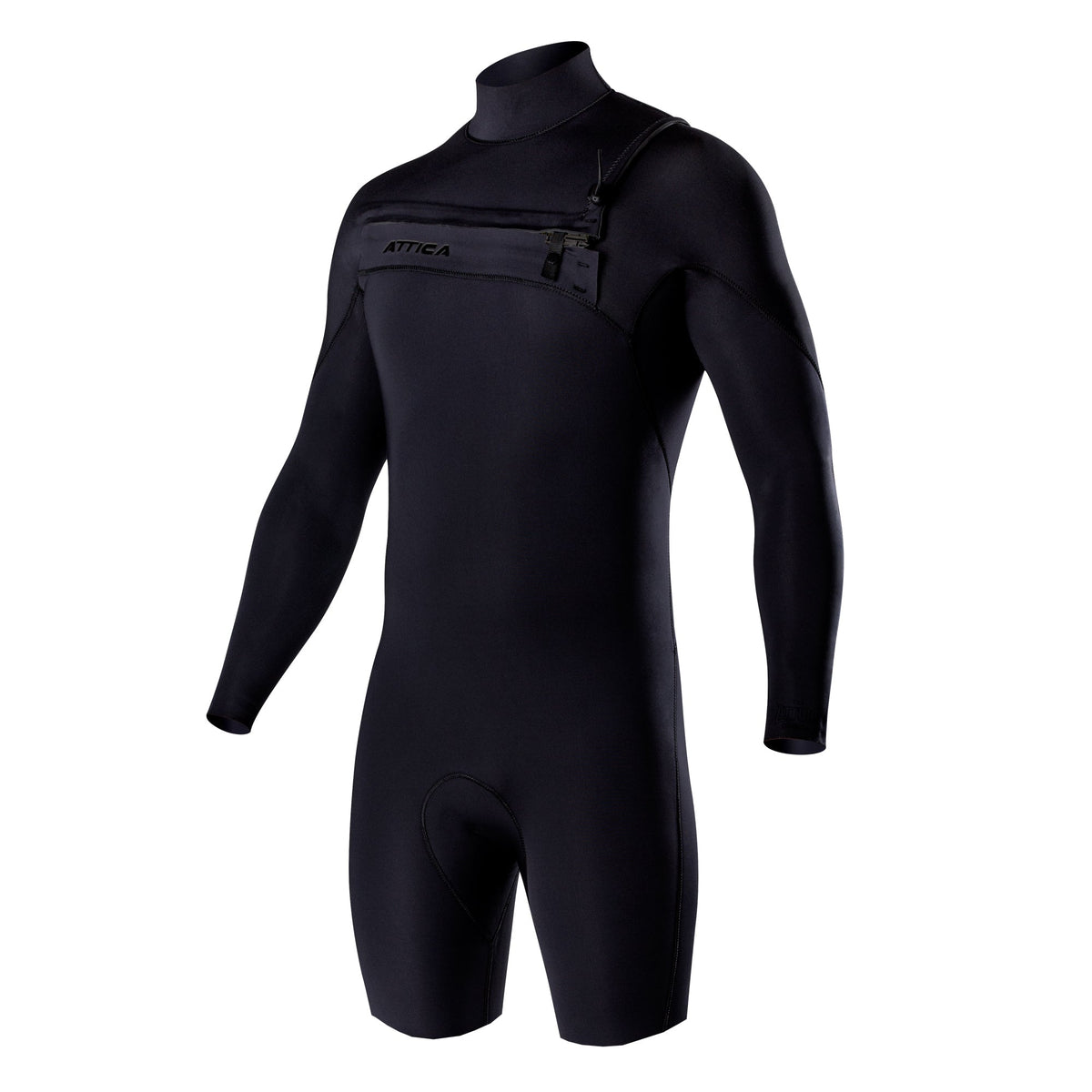 Attica OMEGA Long Sleeve Chest Zip 2/2mm Spring - BLACK / BLACK