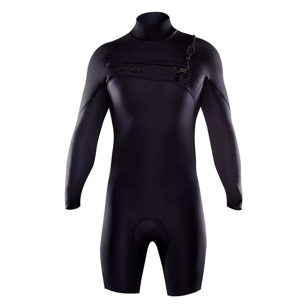 Attica OMEGA Long Sleeve Chest Zip 2/2mm Spring - BLACK / BLACK