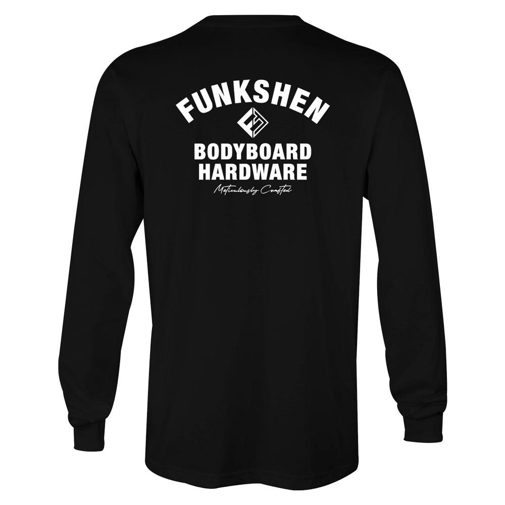 Funkshen Hardware Long Sleeve T-Shirt - Black - Funkshen Bodyboards